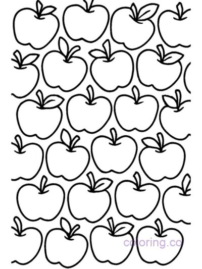 Fun Chunky Apple Pattern Coloring Page