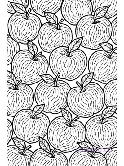 Textured Apple Pattern Coloring Page