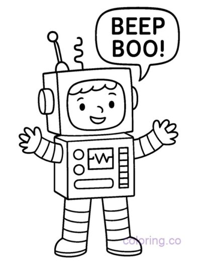 Robot Costume Coloring Page