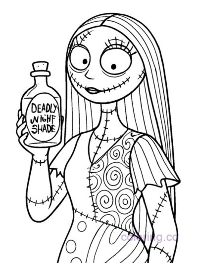 Sally with Nightshade Bottle Coloring Page