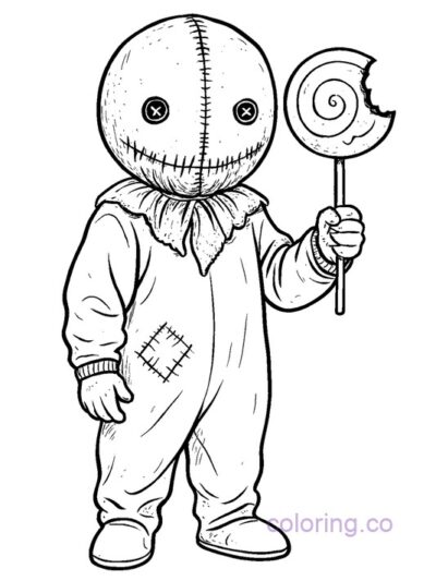 Sam Trick r Treat Lollipop Coloring Page
