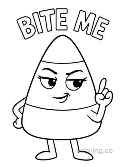 Sassy Candy Corn Coloring Page