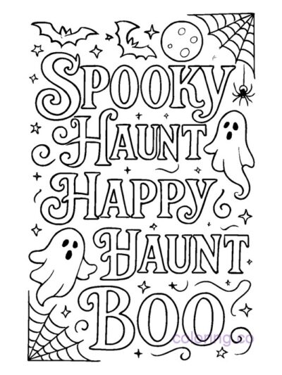Spooky Halloween Collage Coloring Page