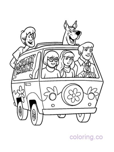 Scooby-Doo Mystery Machine Coloring Page