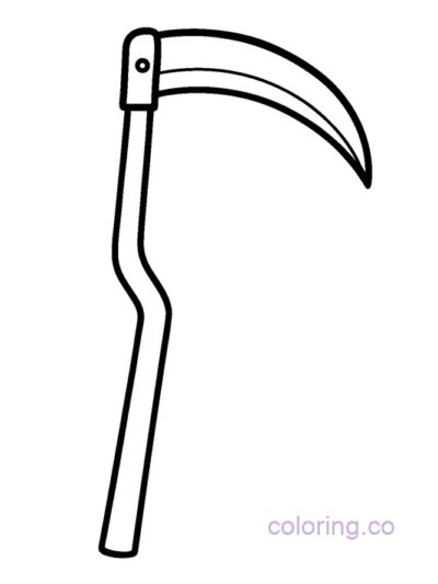 Easy Scythe Coloring Page for Preschool