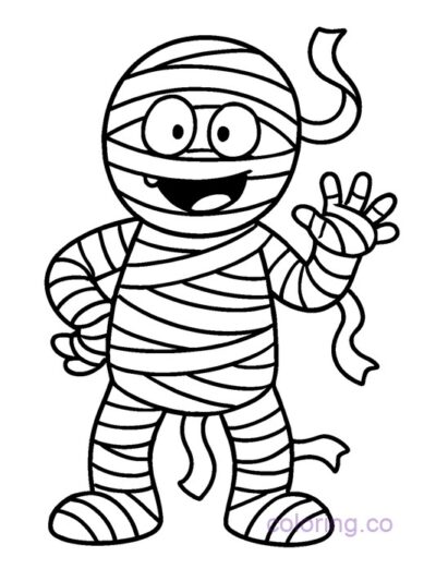 Silly Mummy Coloring Page for Preschool Fun