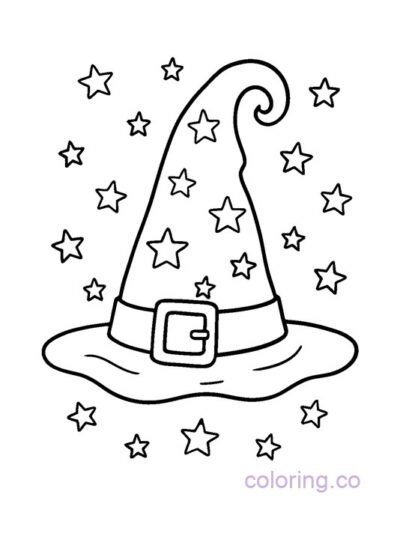 Free Silly Witch Hat Coloring Page