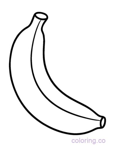 Simple Banana Coloring Page