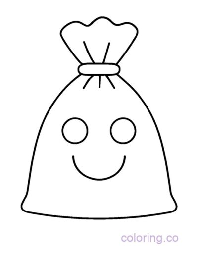 Cute Candy Bag Coloring Page