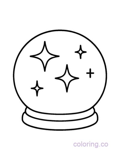 Simple Crystal Ball Coloring Page