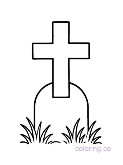 Simple Gravestone Coloring Page