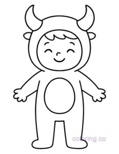 Cute Monster Costume Coloring Page for Preschool | Coloring.co