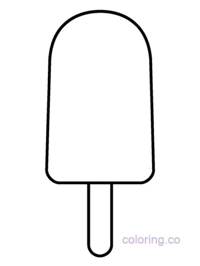 Simple Popsicle Coloring Page for Preschoolers
