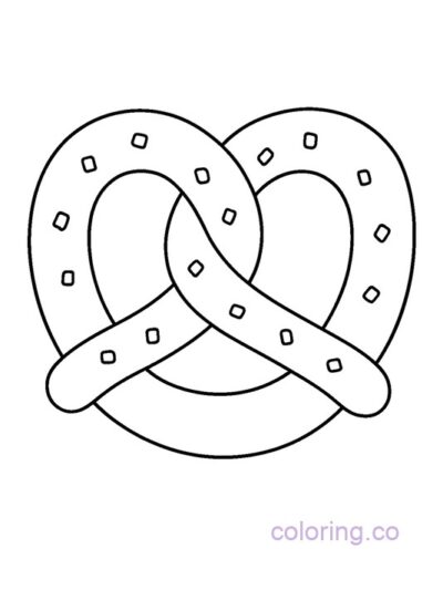 Simple Pretzel Coloring Page for Preschoolers