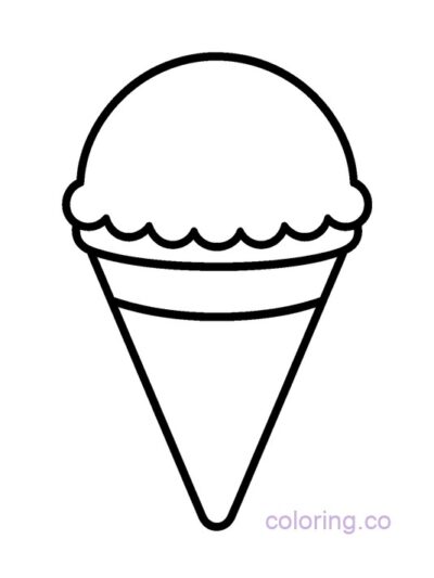 Simple Snow Cone Coloring Page for Preschoolers