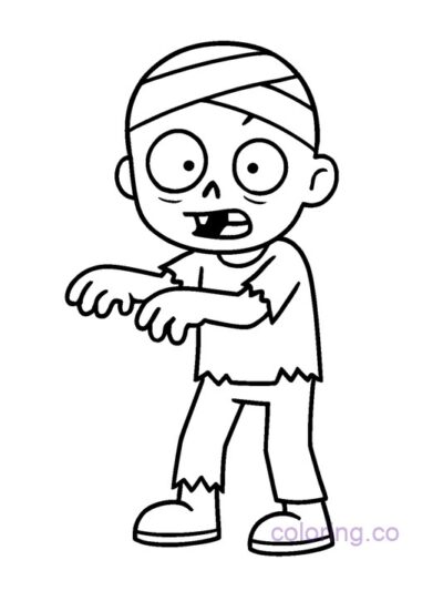 Fun Zombie Coloring Page for Preschool