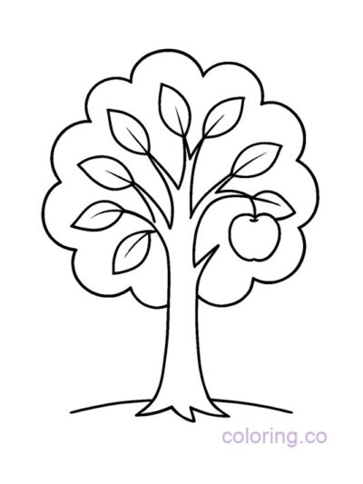 Simple Apple Tree Coloring Page