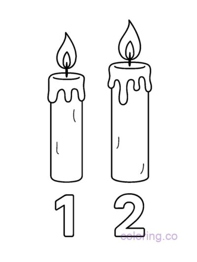 Candle Counting Coloring Page