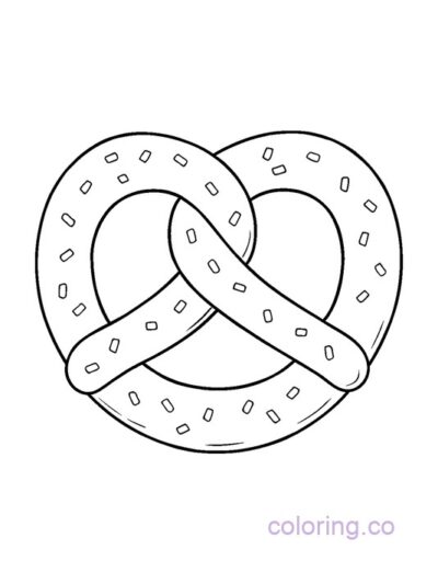 Pretzel Coloring Page for Preschool Kids