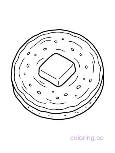 Pancake Coloring Page for Preschool