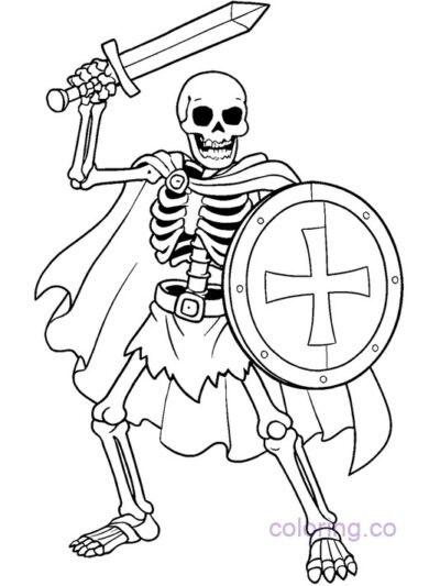 Skeleton Hero Coloring Page