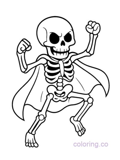 Superhero Skeleton Coloring Page