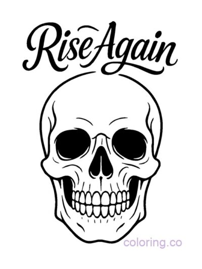 Skull with Inspiring Quote Coloring Page