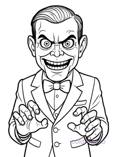 Creepy Dummy Coloring Page