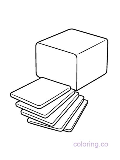Sliced Cheddar Block Coloring Page for Kids