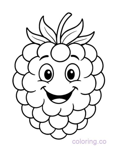 Smiley Blackberry Coloring Page for Preschool