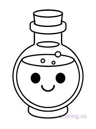 Smiley Potion Bottle Coloring Page
