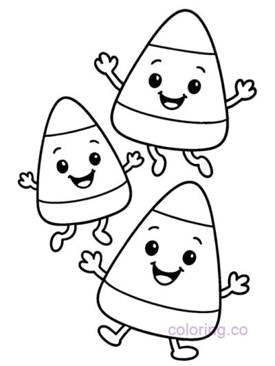 Smiling Candy Corn Coloring Page