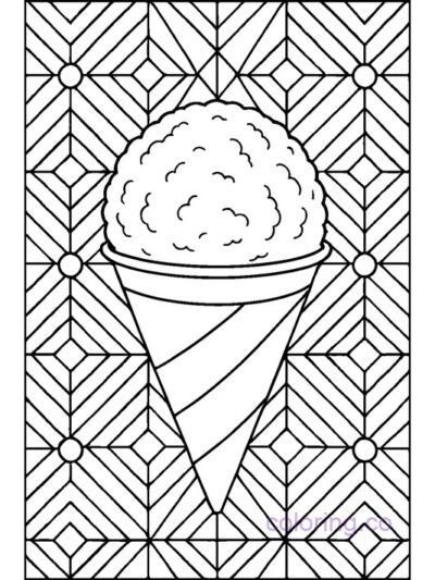 Intricate Snow Cone Coloring Page for Adults