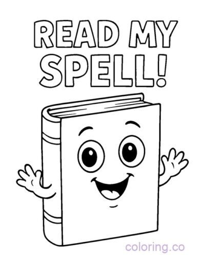 "Read My Spell: Fun Kids' Coloring Page"