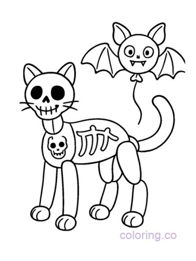 Spooky Balloon Animals Coloring Page