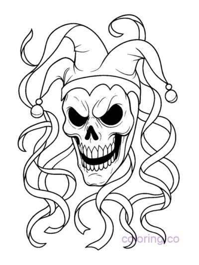 Spooky Carnival Mask Coloring Page