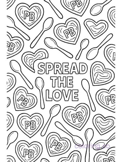 Spread the Love Heart Pattern Coloring Page