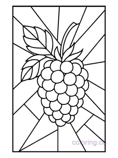 Stained Glass Blackberry Coloring Page