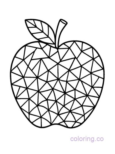 Stained Glass Apple Coloring Page
