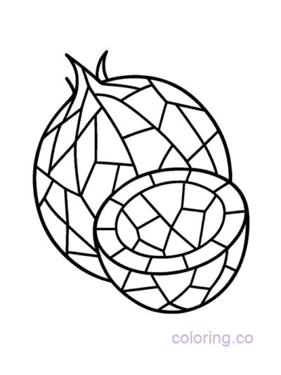 Intricate Stained Glass Coconut Coloring Page for Adults