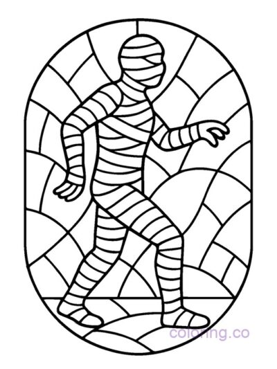 Stained Glass Mummy Coloring Page