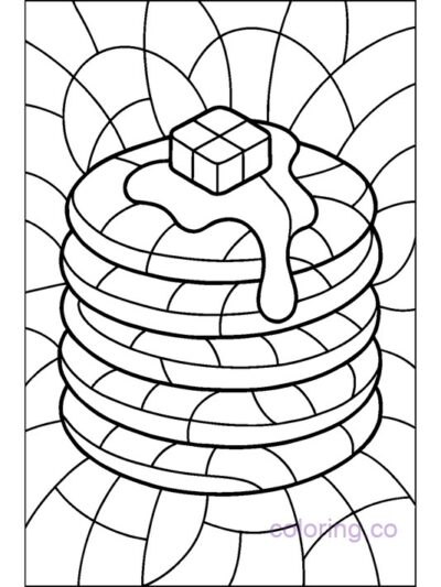 Intricate Stained Glass Pancake Coloring Page