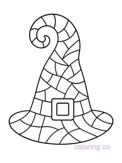 Stained Glass Witch Hat Coloring Page