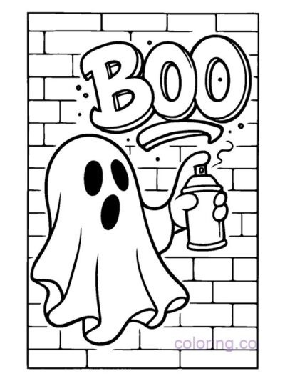 Street Art Ghost Graffiti Coloring Page