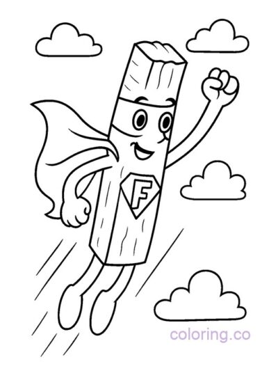 Superhero French Fry Coloring Page for Kids