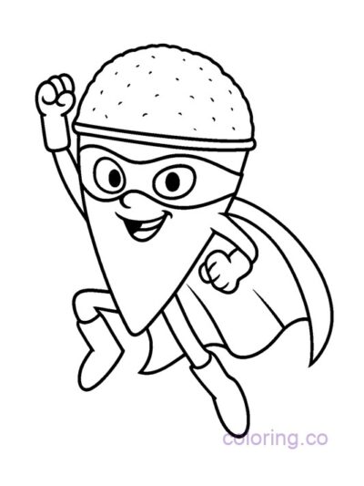 Superhero Snow Cone Coloring Page for Kids