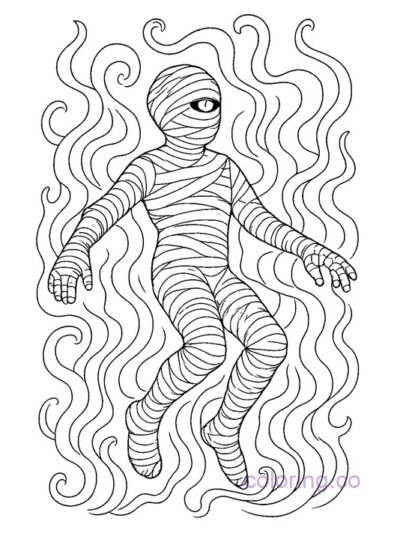 Surreal Mummy Coloring Page