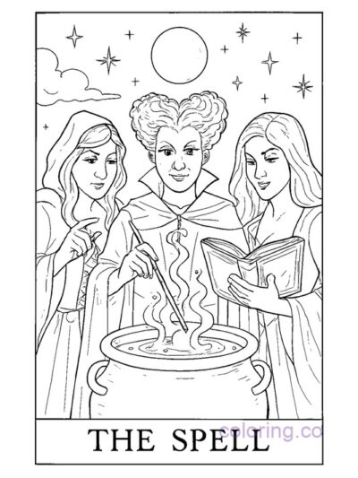 Sanderson Sisters Tarot Coloring Page