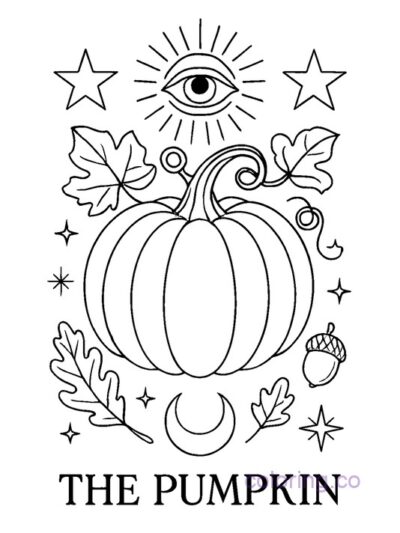 Tarot Pumpkin Coloring Page