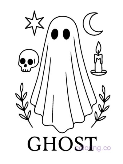 Mystical Ghost Coloring Page